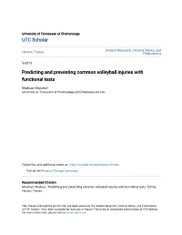 Predicting and Preventing Common Volleyball Injuries with Functional Tests