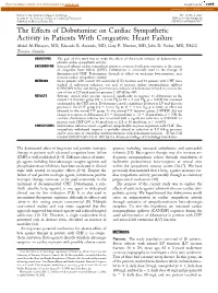 The Effects of Dobutamine on Cardiac Sympathetic Activity in Patients with Congestive Heart Failure Abdul Al-Hesayen, MD, Eduardo R