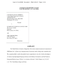 US V. Entercom Communications Corp. and CBS Corporation