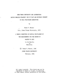 Verb Tense Continuity and Alternation