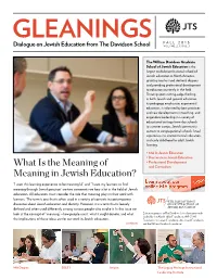 What Is the Meaning of Meaning in Jewish Education? | FALL 2015, VOLUME 2, ISSUE 3
