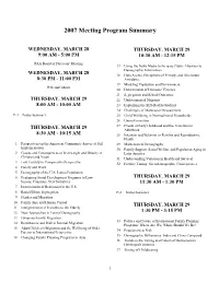 2002 Meeting Program Summary