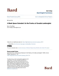 A Blank Space Extended: on the Poetics of Osvaldo Lamborghini