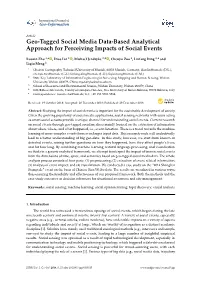 Geo-Tagged Social Media Data-Based Analytical Approach for Perceiving Impacts of Social Events