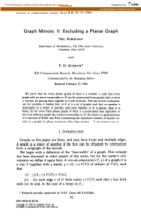 Graph Minors. V. Excluding a Planar Graph