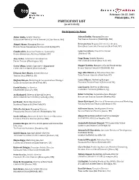 PARTICIPANT LIST (As of 2.13.13)