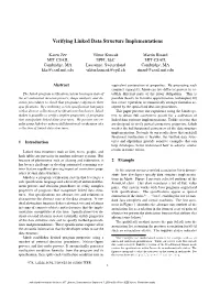 Verifying Linked Data Structure Implementations