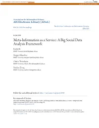 A Big Social Data Analysis Framework Kashif Ali RMIT University, Kashif.Ali@Rmit.Edu.Au