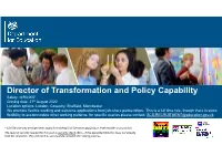 Director of Transformation and Policy Capability