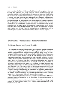 On Nicolaus "Introduction" to the Grundrisse