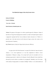 The Dialectical Image As the Critical Inner Mirror