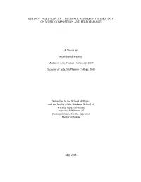 The Implications of Technology on Music Composition and Performance
