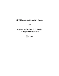 Undergraduate Degree Programs in Applied Mathematics