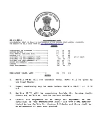 01 to 03 NOTES 1. Hon'ble DB-II Will Not Assemble Today. Dates Will Be
