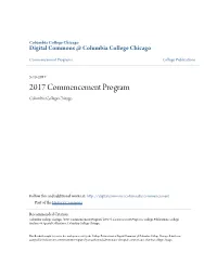 2017 Commencement Program Columbia College Chicago