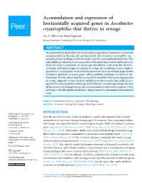 Accumulation and Expression of Horizontally Acquired Genes in Arcobacter Cryaerophilus That Thrives in Sewage