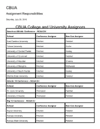 CBUA CBUA College and University Assignors