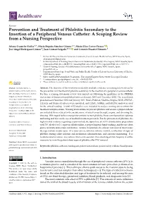 Prevention and Treatment of Phlebitis Secondary to the Insertion of a Peripheral Venous Catheter: a Scoping Review from a Nursing Perspective