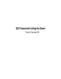 2017 Cornwall Assessment List by Owner