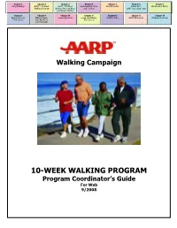 AARP's 10-Week Walking Program Coordinator's Guide