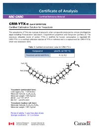 Certified Calibration Solution for Yessotoxin