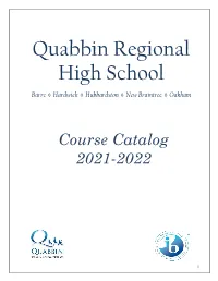 QRHS Course Catalog for 2021-2022