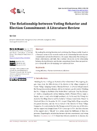 The Relationship Between Voting Behavior and Election Commitment: a Literature Review