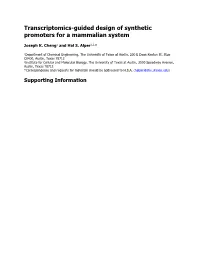 Transcriptomics-Guided Design of Synthetic Promoters for a Mammalian System
