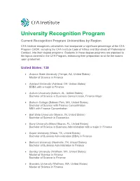 University Recognition Program
