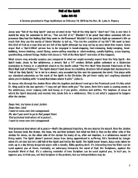 1 Full of the Spirit Luke 4:1-13 a Sermon Preached in Page