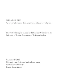 2017 Appropriation and the Analytical Study of Religion