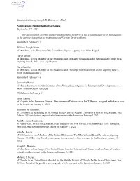 Administration of Joseph R. Biden, Jr., 2021 Nominations Submitted to The