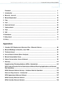 Cheshire Replacement Minerals Local Plan - Policies Saved After 29 Jan 2015 Created with Limehouse Software Publisher