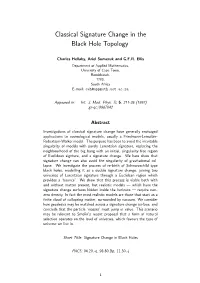 Classical Signature Change in the Black Hole Topology