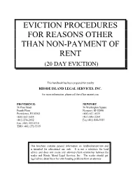 Evictions for Reasons Other Than Non-Payment of Rent Handbook.Pdf