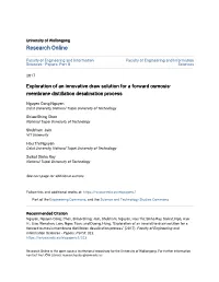 Exploration of an Innovative Draw Solution for a Forward Osmosis- Membrane Distillation Desalination Process