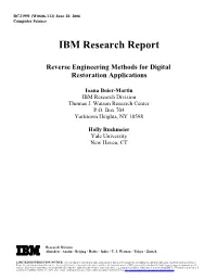 IBM Research Report Reverse Engineering Methods for Digital