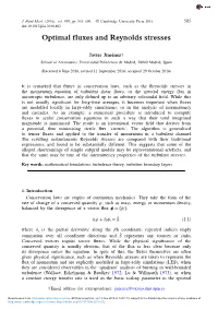 Optimal Fluxes and Reynolds Stresses