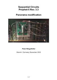 Prophet 5 Pan Mod Docs