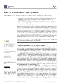 Roles for -Synuclein in Gene Expression