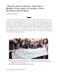“The Revolution Did Not Take Place”: Hidden Transcripts of Cairokee's Post