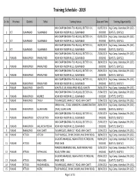 Training Schedule - 2019