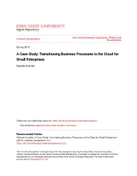 A Case Study: Transitioning Business Processes to the Cloud for Small Enterprises