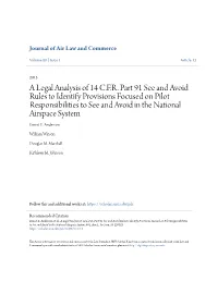 A Legal Analysis of 14 C.F.R. Part 91 See and Avoid