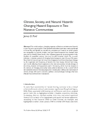 Changing Hazard Exposure in Two Nunavut Communities