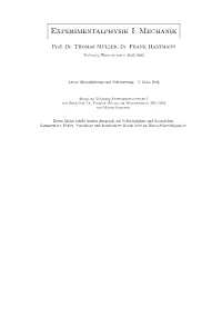 Experimentalphysik I: Mechanik