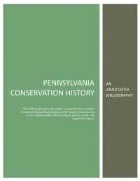 Pennsylvania Conservation History Annotated Bibliography