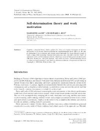 Self-Determination Theory and Work Motivation