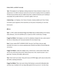 Snake, Rattle, and Roll Transcript