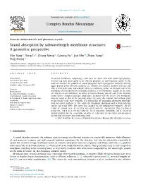 Sound Absorption by Subwavelength Membrane Structures: a Geometric Perspective